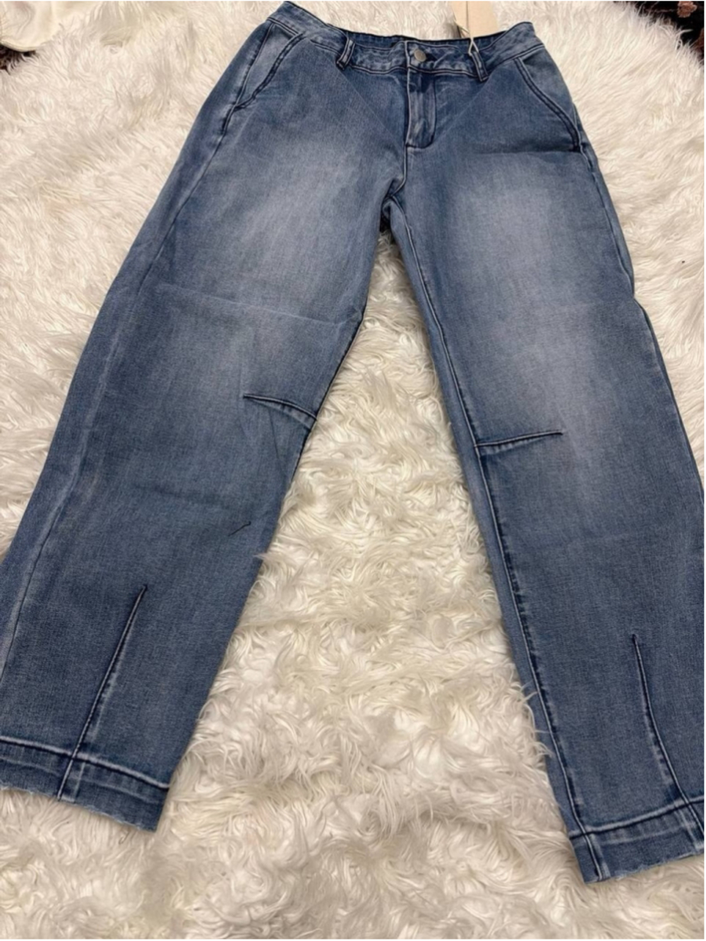 Flamingals mid-rise barrel leg cropped jeans S